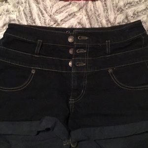 High Rise Denim Shorts